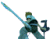 Pixelated figure in blue-green armor holding a long sword and shield with '7' symbol, standing against white background.