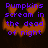 Pixelated orange pumpkin face with glowing eyes and mouth, purple text reading "Pumpkins scream in the dead of night" on dark background.