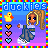 Pixel art buddy icon featuring a blonde girl character, yellow duck, and three hearts against a rainbow border with "duckies" text at top.
