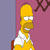 Pixelated yellow cartoon character with white shirt and brown pants, standing against pink background with dark branch-like shapes.
