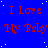 Blue background with white dots, repeated red text "I Love My Baby" in four , right side has gray rectangle