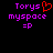 Two side-by-side pixel art images display identical text and emoticon with a red heart symbol replacing the 'o' in 'Torys' on the left.