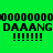 Green background with black text "DAAANG DAAANG" and six exclamation marks, alternating blue horizontal bars across the top and bottom of each frame.