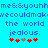 Pixelated blue text on cyan background reads 'me&youhme&youh wecouldmakwecouldmak the world the world jealous. jealous.' with red and gray asterisks below.
