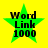 Green star-shaped icon with black text 'Word Link 1000' on bright yellow background, four identical copies arranged in a