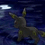 Pixelated character with gray body and yellow accents stands against dark blue background with white clouds, text "Umbr..." and heart symbol visible at bottom right.