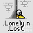 Pixelated character with gray head and yellow body sits under a structure, displaying changing speech bubbles above.