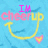 A blue background with a yellow smiley face and pink heart, featuring changing text above the face.