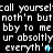 A black background displays repeated white text lines with blue cursor-like symbols, forming a scrolling wordwall effect.