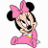 A 48x48 pixel animated buddy icon featuring a cartoon character with black mouse ears, pink bow, and pink dress on the left side of a contact sheet, paired with green text reading "Original Icons .com" on a dark green background on the right side.