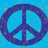 Blue peace symbol icons on a blue background with green text reading "Peace Out" in the top-right corner.