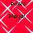 Red background with white geometric lines forming diamond shapes, text 'Polka' and 'Playa!' in black pixelated font.
