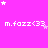 A bright pink background with white stars and repeated text 'm.fazz<33' in pixelated font, showing subtle animation changes across observations.