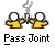 Pixelated static icon showing two yellow stick figures holding a smoking joint between them with "Pass Joint" text below on gray background.