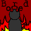 Animated contact sheet of a cartoon character with horns and flames, repeating across 12 frames in a 4x3 grid.