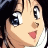 Anime-style character face with wide eyes and open mouth on left, black background with white text on right.