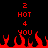 Red pixelated text and flames on black background, with identical left and right text blocks and flame shapes.
