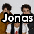 Four identical figures in brown and dark gray jackets over white shirts with red symbols, displayed in a with text overlays