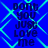 Blue background with cyan diamond lattice pattern and dark blue text reading "dont you just love me" repeated in four identical quadrants.