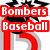 Two side-by-side pixelated icons with red, white, and black color scheme; left icon displays "Bombers Baseball" text on red background, right shows "Jamer #23" text on black background.