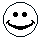 A contact sheet of 10 pixelated smiley face icons arranged in a 4x3 grid with one empty space, showing sequential animation frames from an animated buddy icon.