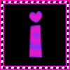 nine square with black backgrounds and pink dotted borders, displaying text elements in purple-pink gradient font