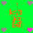 Green background with repeated orange text 'I love You Ban' and alternating pink and gray heart icons arranged in a pattern