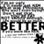 Black and white pixelated image with large bold text reading BETTER, smaller blurred text above it, and a small star-like symbol in the bottom right corner.