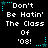 Pixelated text reads "Don't Be Hatin' The Class Of '08!" with cyan star and dotted line decorations on a black background.