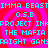 Pixelated cyan text on red spiral background with repeated phrases and numbers, no visible motion or animation changes.
