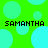 Green background with cyan circles and pixelated text reading SAMANTHA in four positions.