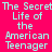 Pixelated text on a bright pink background reads "The Secret Life of the American Teenager" in two identical mirrored
