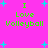 Bright pink background with cyan plus signs and green text reading "I Love Volleyball" in pixelated font.
