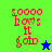 Pixelated red text reads '50000 how's it goin' on a split background with green top-left, blue bottom-left, and teal right sections, accompanied by a blue star or green star in the bottom-left corner.