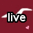 Maroon background with white wing-like shapes and pink hearts, displaying the words live, laugh, love in bold black-outlined text.