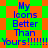 Blue text on green and orange background reads 'My Icons Better Than Yours!!!!!!' in two identical vertical sections with alternating color patterns.