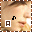 Pixelated image of a person with closed eyes, brown hair, and light skin wearing a white shirt; two black musical note symbols appear near the face.