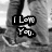 Black-and-white pixelated image of a person with text overlays reading "I Love You," "How Could I Not do," and "Man Do Mom?" in blocky font.
