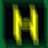 Animated contact sheet of yellow 'H' letter icons in various styles and states on dark backgrounds within a green grid.