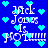 Blue background with light blue hearts and white text reading "Jack Jones I'm Hot" in pixelated font, repeated across the image.