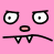 A contact sheet of 10 animated frames showing a pink cartoon character with varying eye expressions and mouth shapes, including fangs, on a solid pink background with a brown banner at bottom left reading "BIG-BUNNY.COM".