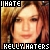 Pixelated static image featuring a person with long brown hair and text reading "I HATE KELLY HATERS" in white block letters on black bars at top and bottom.