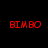 Red pixelated text "BIMBO" displayed on four distinct background colors: black, gray, white, and dark gray.
