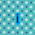Pixelated text 'i am cool' on a patterned background with blue and white shapes.