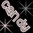 Animated contact sheet showing two frames of a pixelated 'Cute' text icon with heart-shaped lettering and starburst effects on black background.