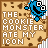Pixelated 48x48 buddy icon featuring a blue cookie monster-like character eating a brown cookie with text "THE COOKIE MONSTER ATE MY ICON" on a beige background.