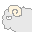 Pixelated animated buddy icon showing a sheep-like character with ram horns changing facial expression between frames.