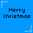 Blue background with repeated 'Merry Christmas' text and white star animations.