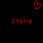 Red pixelated heart symbol above two instances of the name Steve in red pixelated text on a black background.