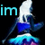 Pixelated animated icon of a character with white hair and blue dress, showing motion across frames.